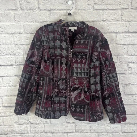 Dressbarn Tapestry Brocade Womens Full Zip Dark Academia Blazer Jacket  Size 2X - Picture 11 of 11